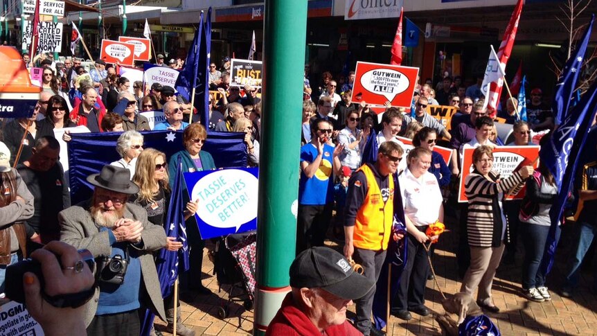 Unionists protest in Devonport.