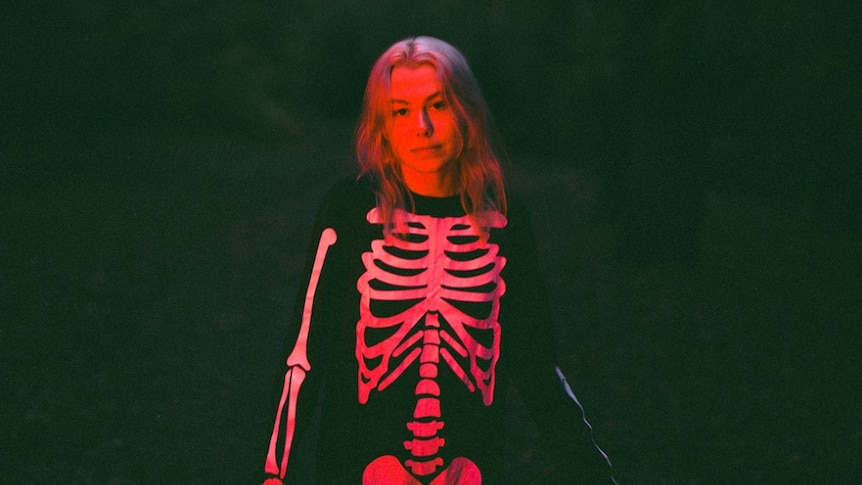 Image of Phoebe Bridgers in skeleton bodysuit
