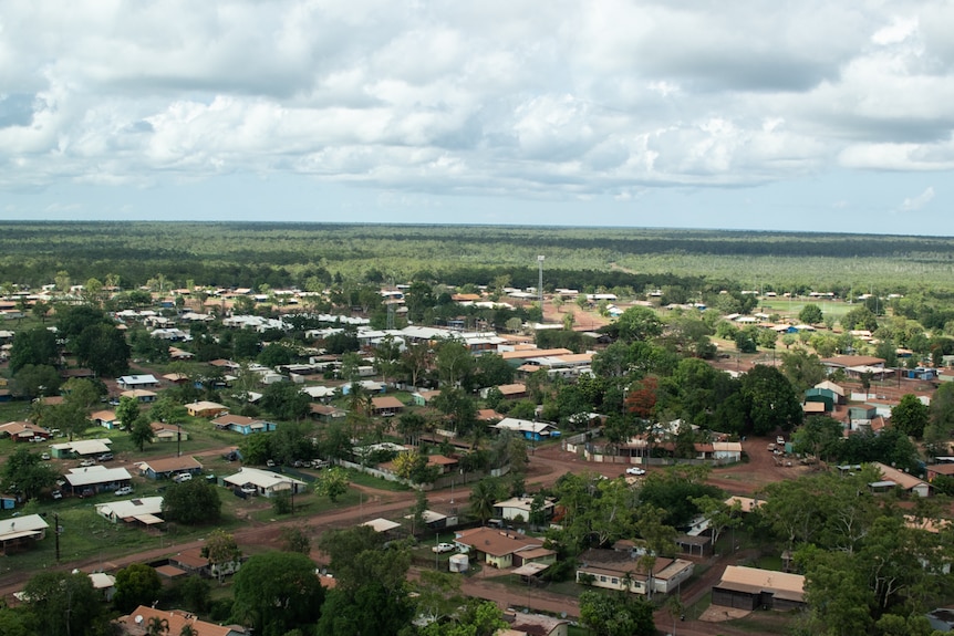 An aerial shot of the township of Wadeye