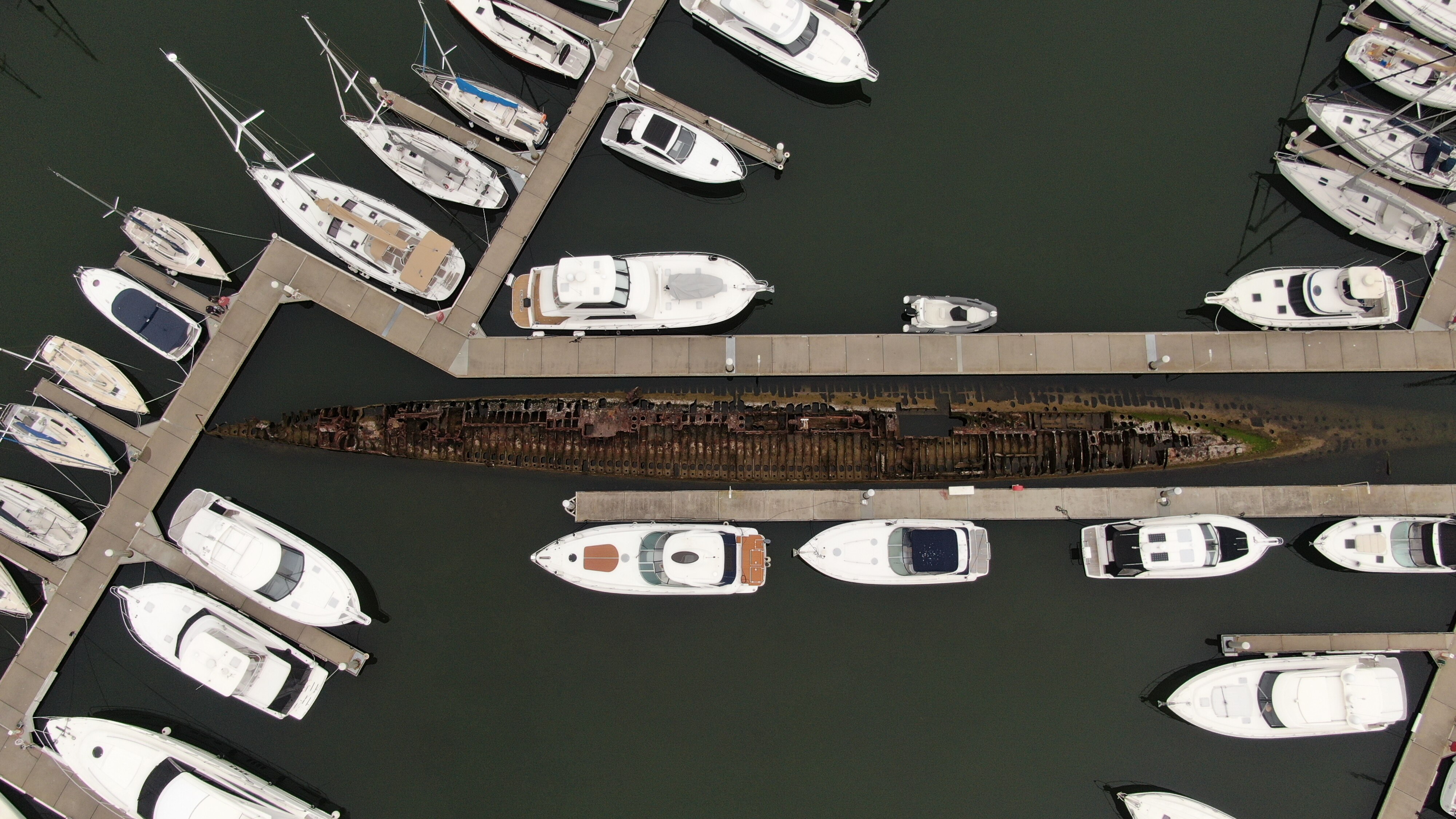 A submarine wreck.