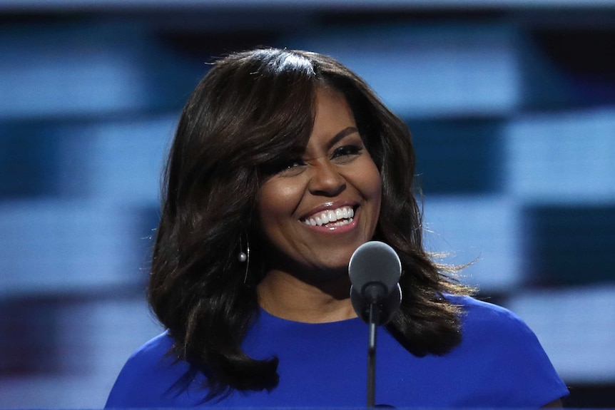 US first lady Michelle Obama speaks during the first session at the Democratic National Convention in 2016