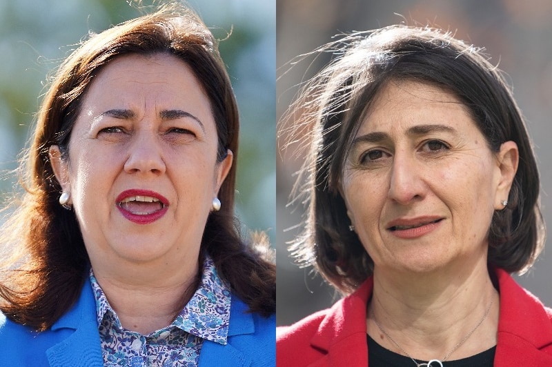 Composite photo of Queensland Premier Annastacia Palaszczuk and NSW Premier Gladys Berejiklian