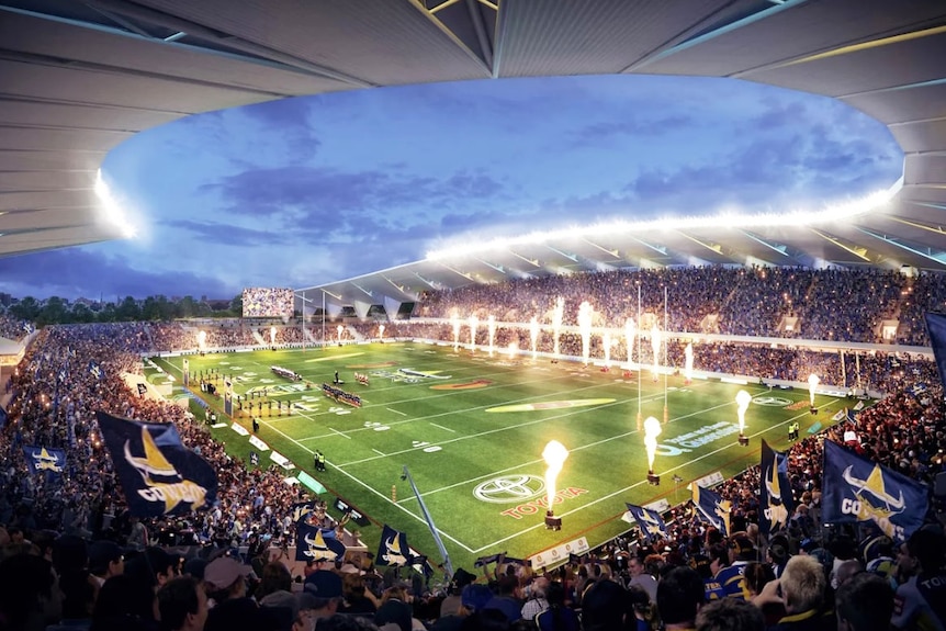 Concept design of Townsville's new north Queensland stadium, released in December 2016