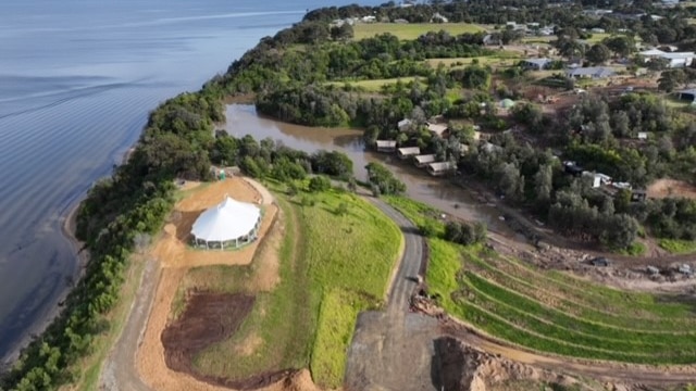 birds eye view of Metung Hot Springs coastal