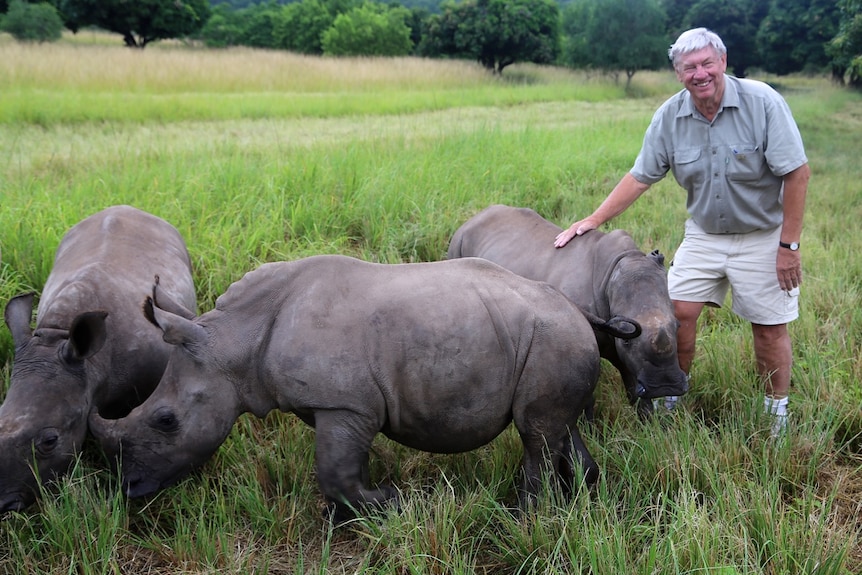Ray Dearlove with rhino