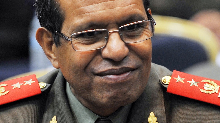 East Timorese Defence Force Commander Major-General Taur Matan Ruak smiles as he attends an international defence dialogue
