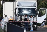 Forensic officers look for clues near truck in Nice, July 15 2016