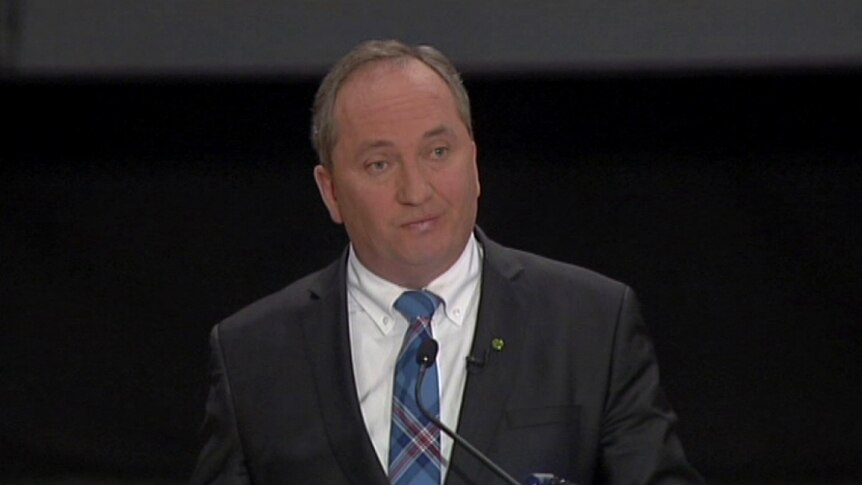 Deputy Prime Minister Barnaby Joyce at the Regional Leaders Debate