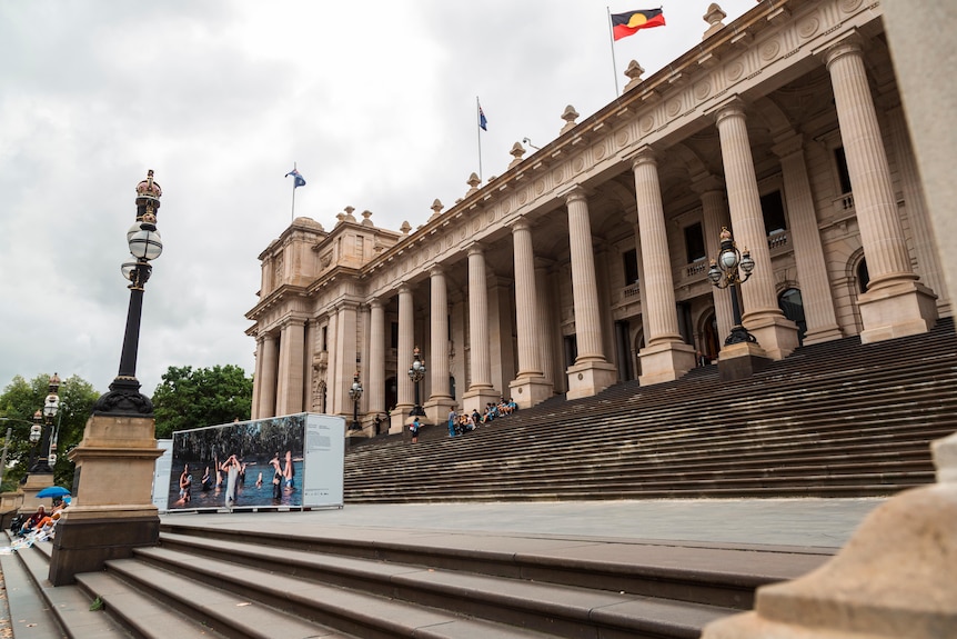 The front of Victoria's parliament house.