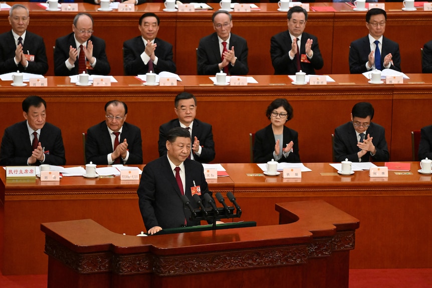 Xi Jinping speaks.