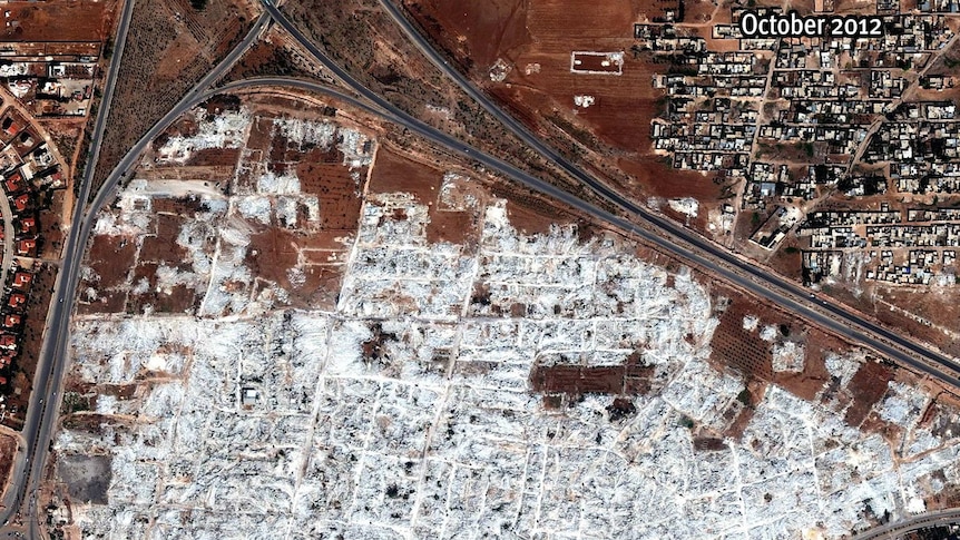 The complete demolition of the Masha' al-Arb'een neighbourhood in Hama.