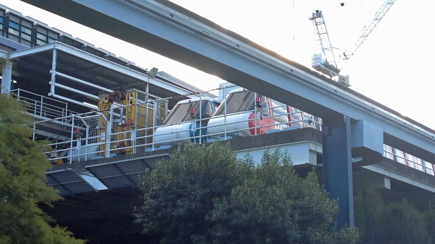 Sydney's monorail carriages are being removed from the stabling yard.