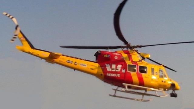 Hunter rescue helicopter called after man jumps from exploding petrol tanker.