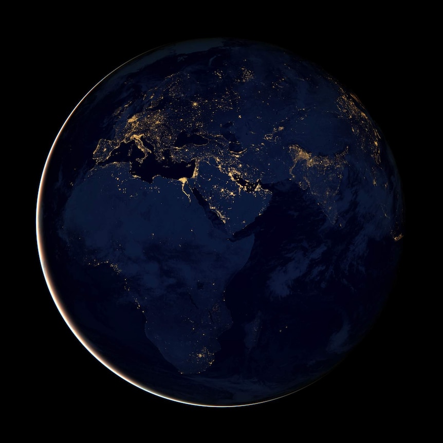 Europe, Africa and the Middle East at night