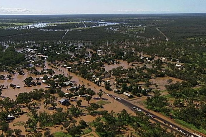The flood-hit town of Bollon is facing a huge clean-up job.