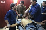 Injured man in Syrian hospital