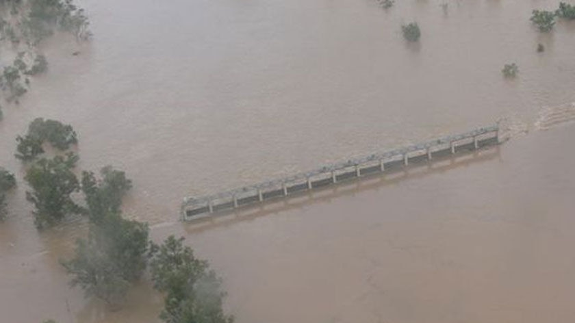 Flooded Jack Taylor Weir near St George in southern inland Queensland.