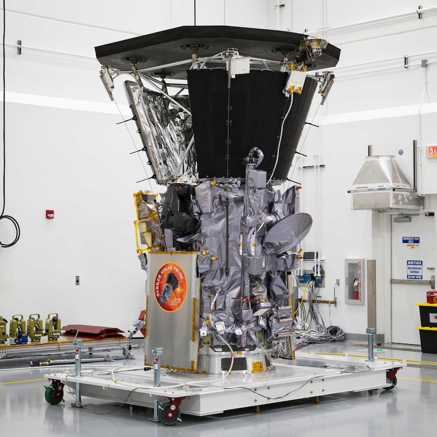 Parker Solar Probe in a clean room at Astrotech Space Operations