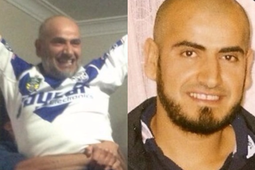 A composite image of Khaled Khayat, a middle-aged man with grey facial hair, and Mahmoud Khayat, a young man with dark features.