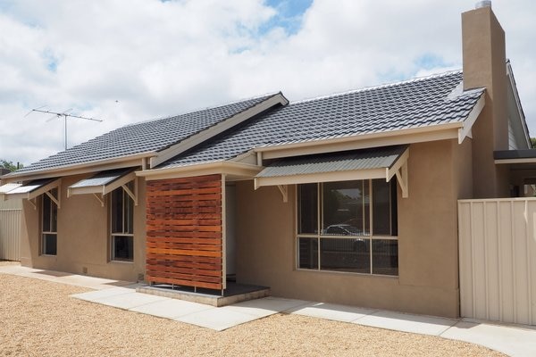 The frontage of a home in Elizabeth Downs, South Australia after it has been renovated