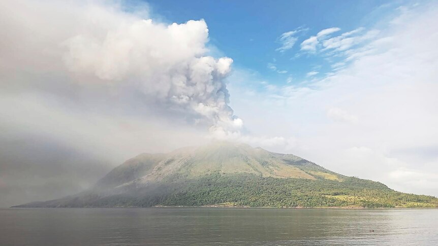 Indonesia volcano erupting. 