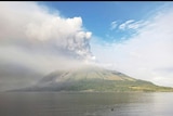 Indonesia volcano erupting. 