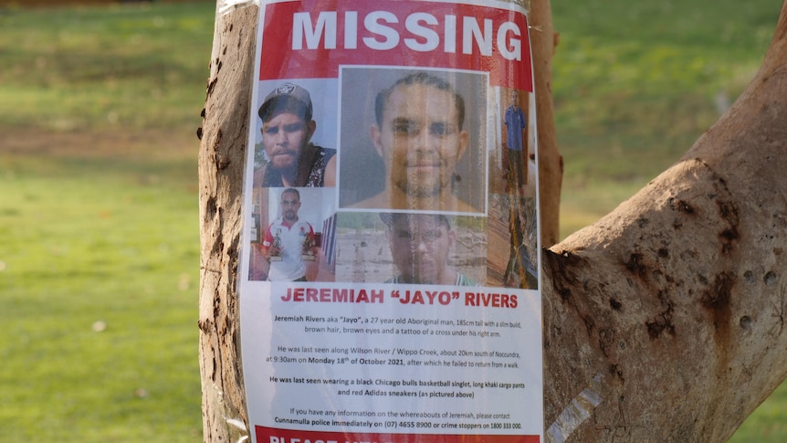 A missing person's photo with several photos of Jeremiah Rivers