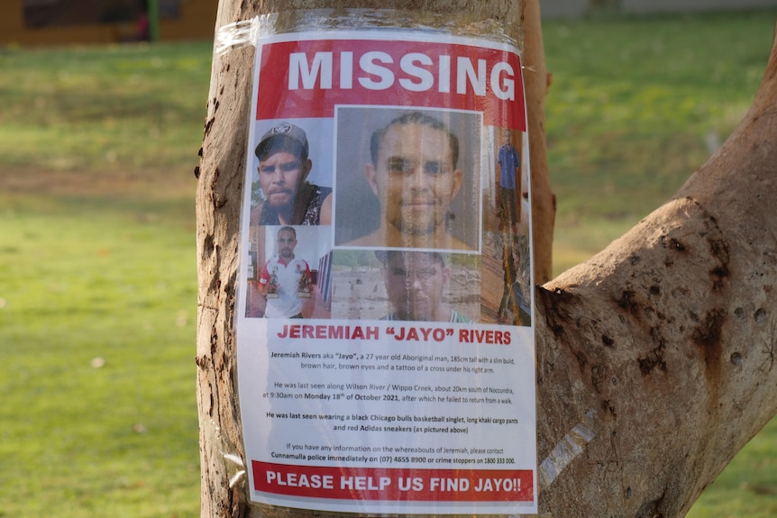 a missing person's photo with several photos of Jeremiah Rivers