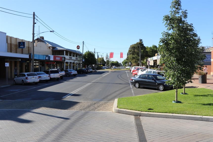 main street on a sunny day of a quiet country town - being Kerang