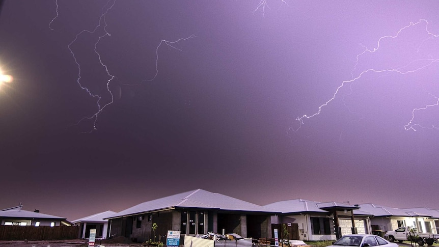 The storm over Burdell, west of Townsville's CBD, on Monday night.