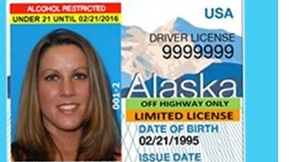 Alaskan driver's licence with invisible disabilities symbol