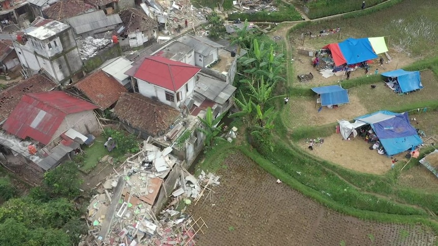 Drone footage shows scale of devastation in Java
