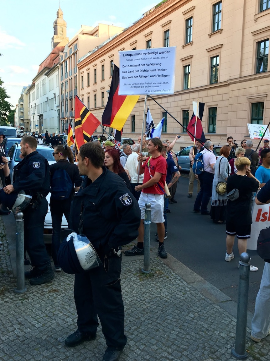 An anti-Islam protest in Berlin