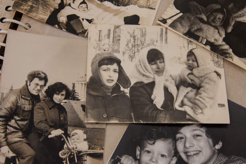 Personal photographs featuring Frida Kotlyar and her two sons.