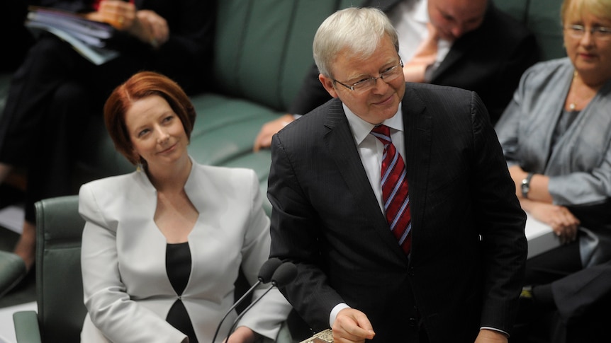 Rudd and Gillard in Parliament