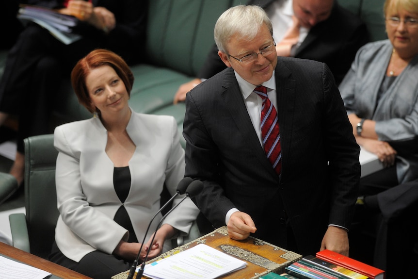 Rudd and Gillard in Parliament