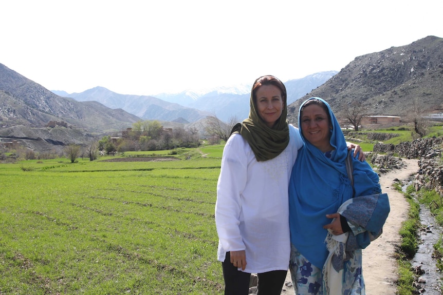 Virginia Haussegger with Mahboba Rawi in Afghanistan.