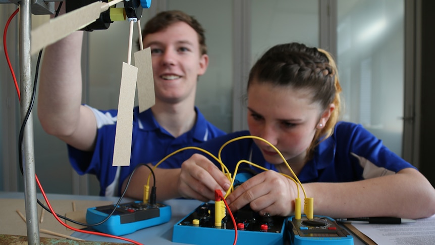 Huonville High School students Toby Thorpe and Zephryn Fox.