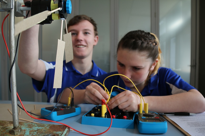 Huonville High School students Toby Thorpe and Zephryn Fox.