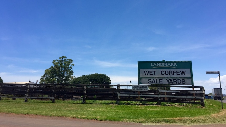 A sign above a set of livestock saleyards on Warwick Street in Harristown a suburb of Toowoomba.