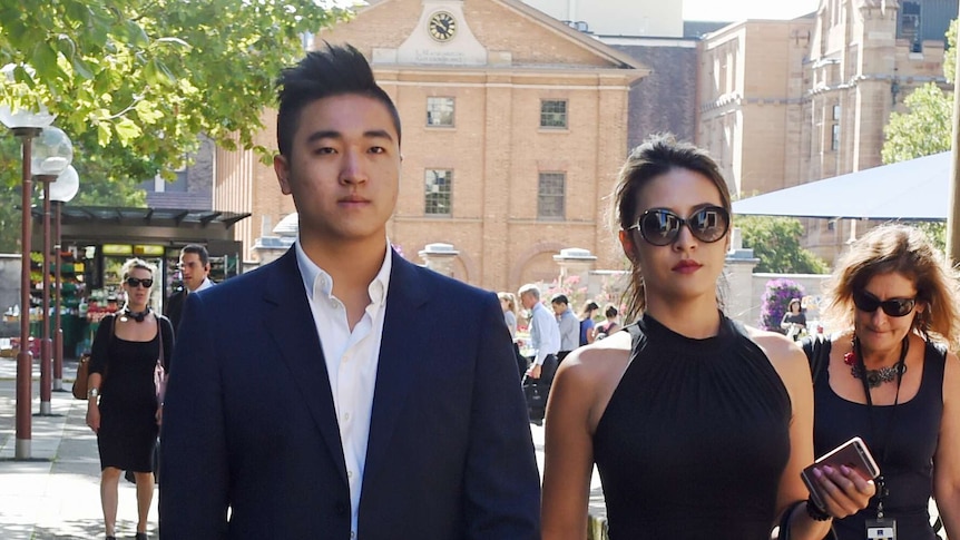 Jamie Gao's cousin Justin Gao arrives at the Supreme Court in Sydney.