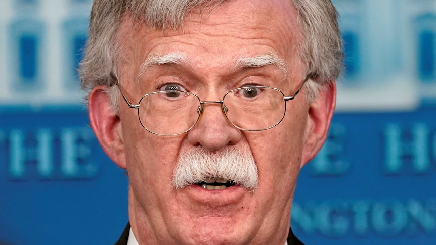 US President Donald Trump's national security adviser John Bolton speaks