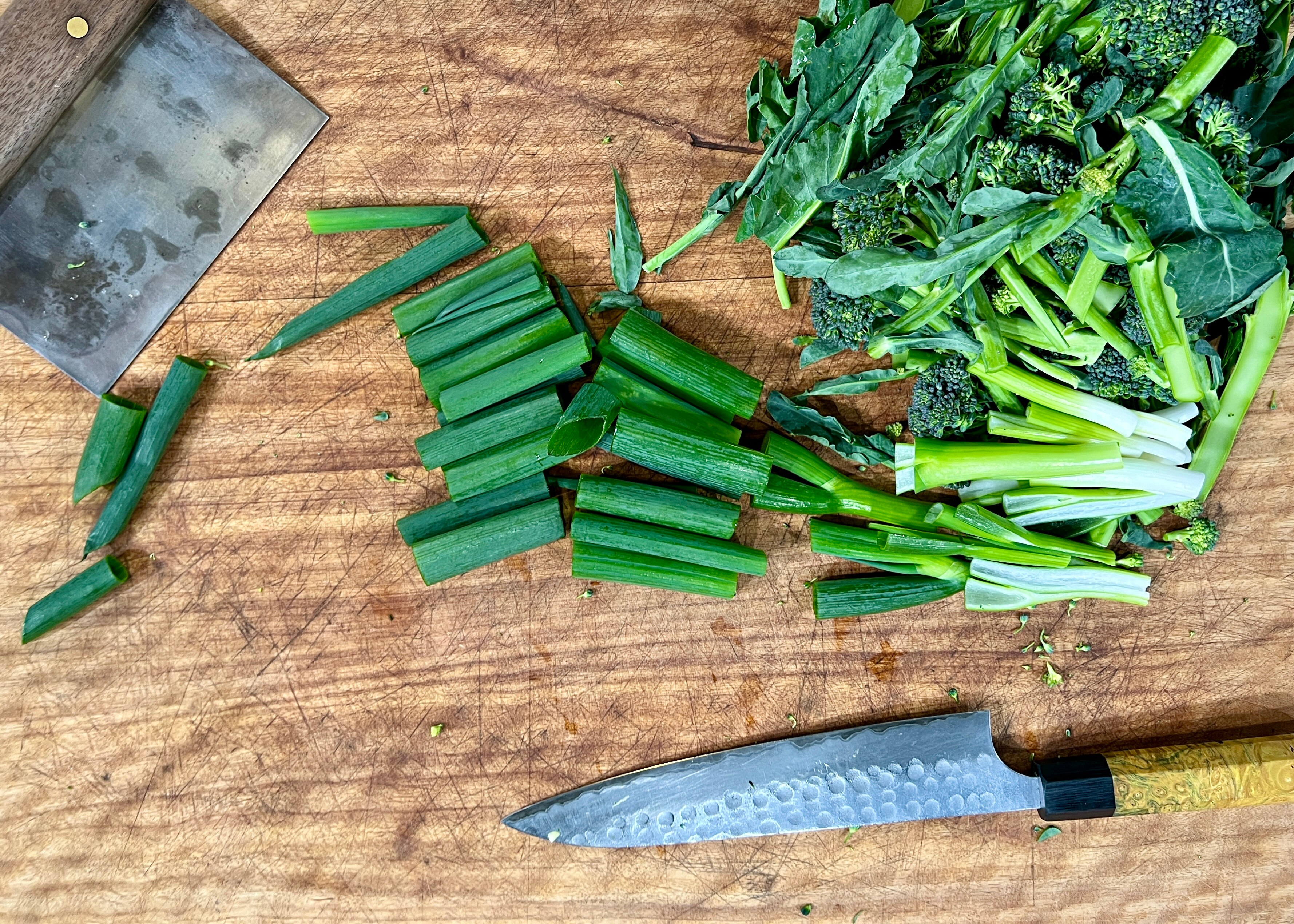 mixed chopped veg on cutting board
