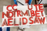 CCUTENDTRMIBETAELIDSAW these are the red tin letters that need solving.