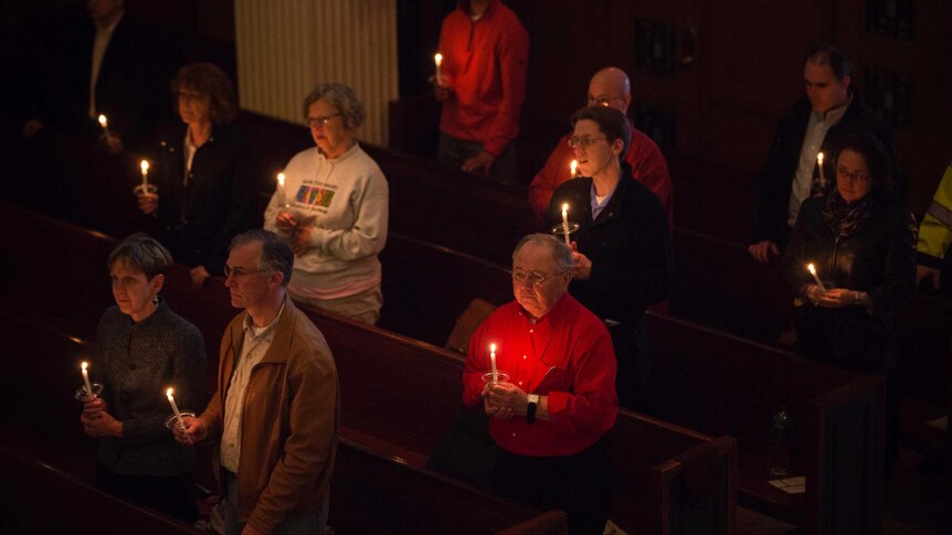 Interfaith prayer service for Boston bombing victims.