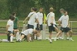Socceroos in training for Italy clash.
