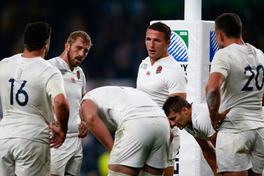 England players look dejected