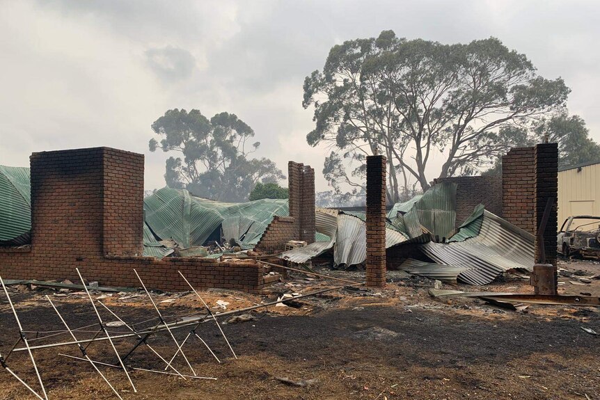 The ruins of a house after a bushfire ripped through on Kangaroo Island