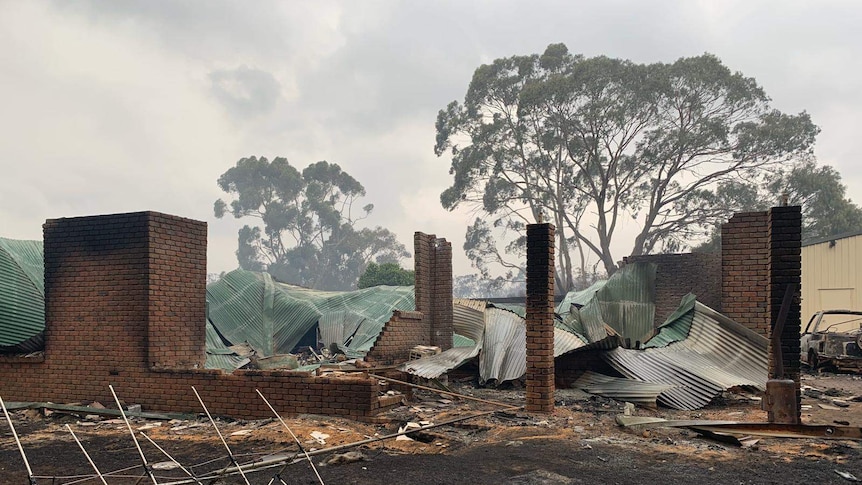 The ruins of a house after a bushfire ripped through on Kangaroo Island