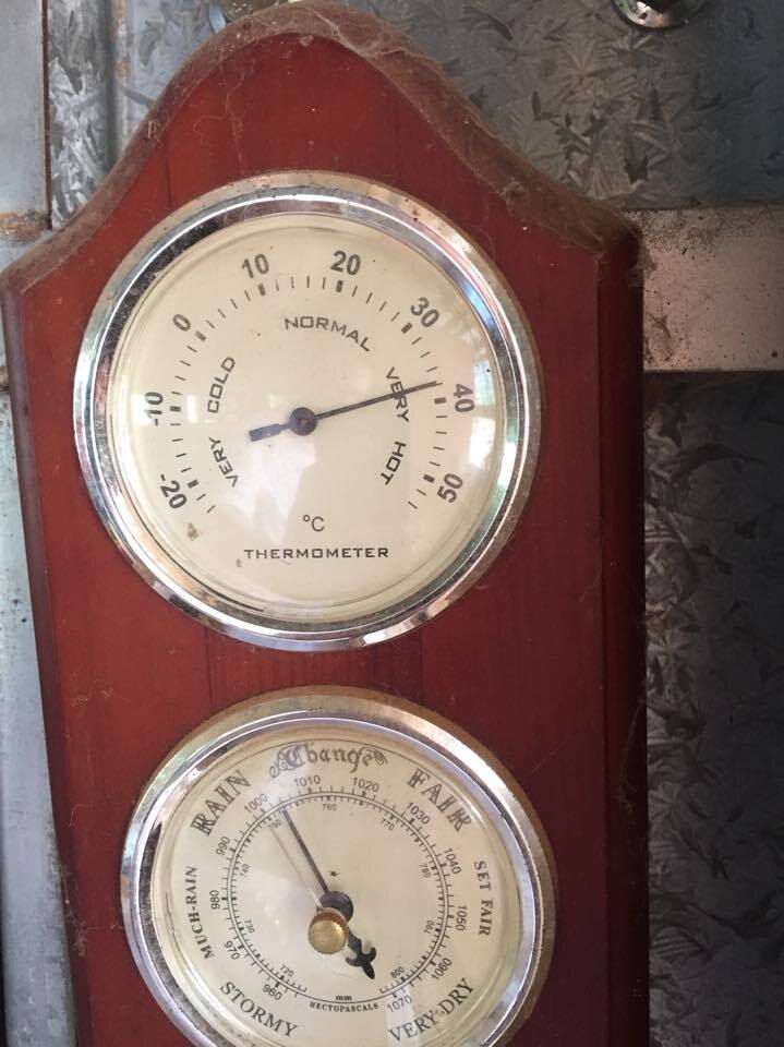 Thermometer indicates high temperatures